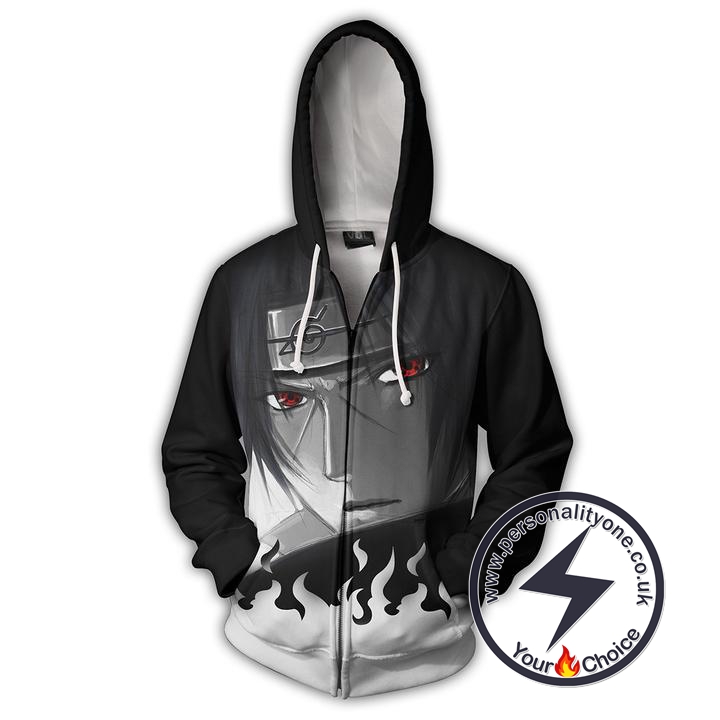 Naruto Kakashi Sharingan Zip Up Hoodie Jacket